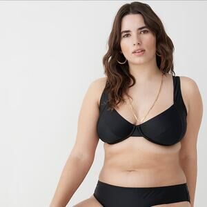 J. Crew Underwire Bikini Top with Criss Cross Straps Size 42DD NWT